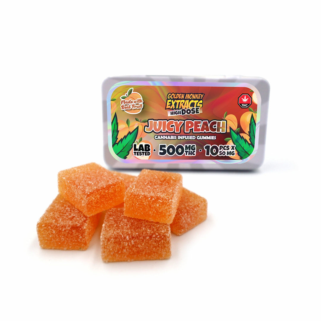 GOMMES À HAUTE DOSE DE THC AUX EXTRAITS DE SINGE DORÉ | 500 MG DE PRODUITS COMESTIBLES 